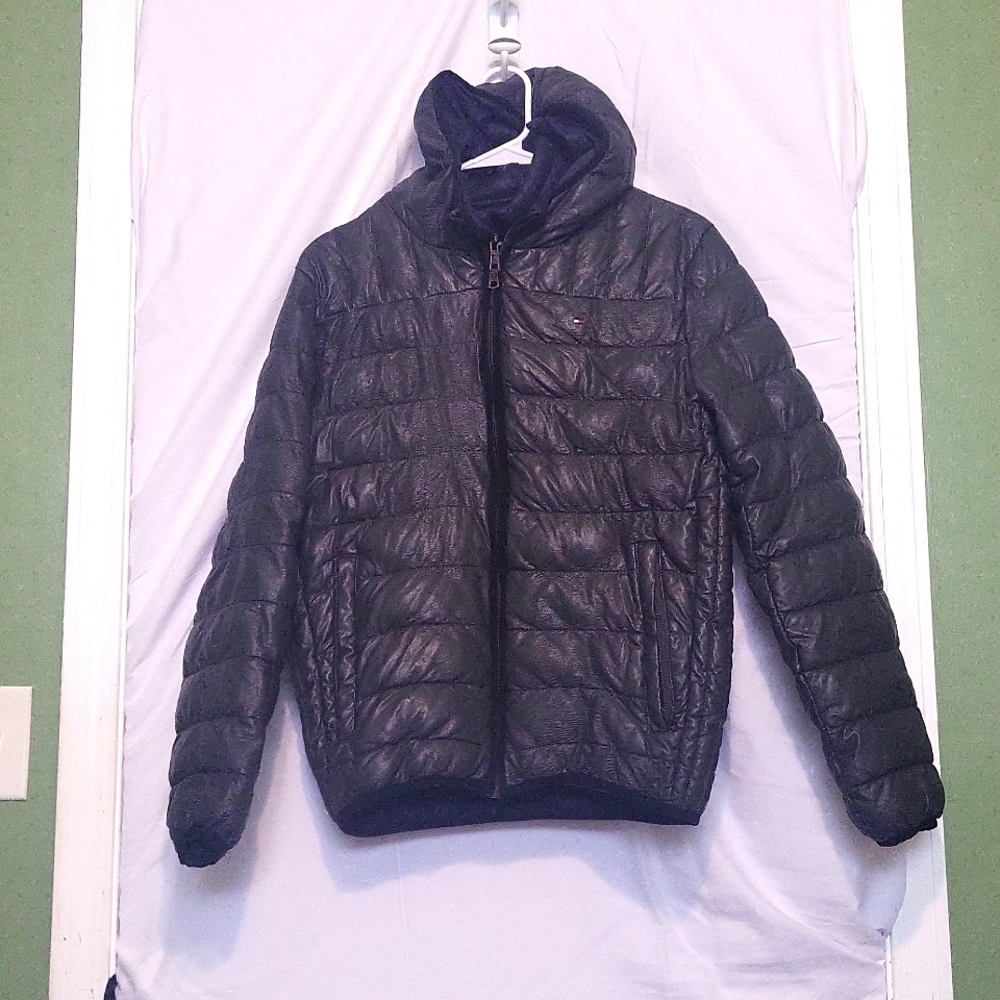 Tommy Hilfiger Double Layer Coat with Hood. Black size Small